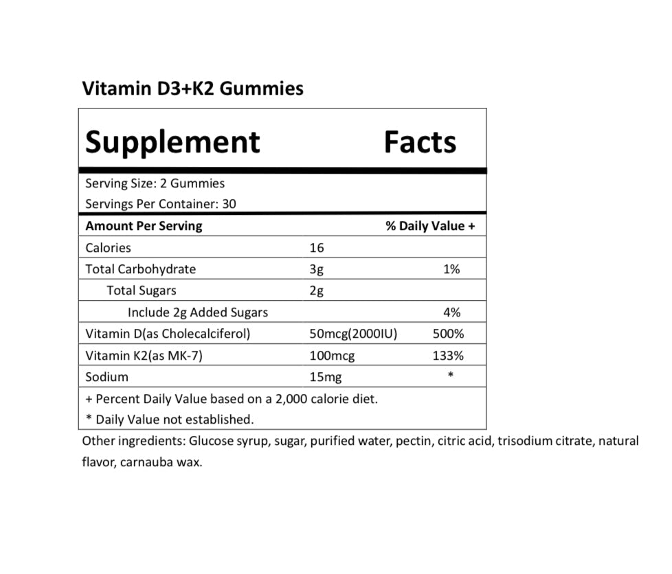 U-VIT Vitamin D and K2 Gummies